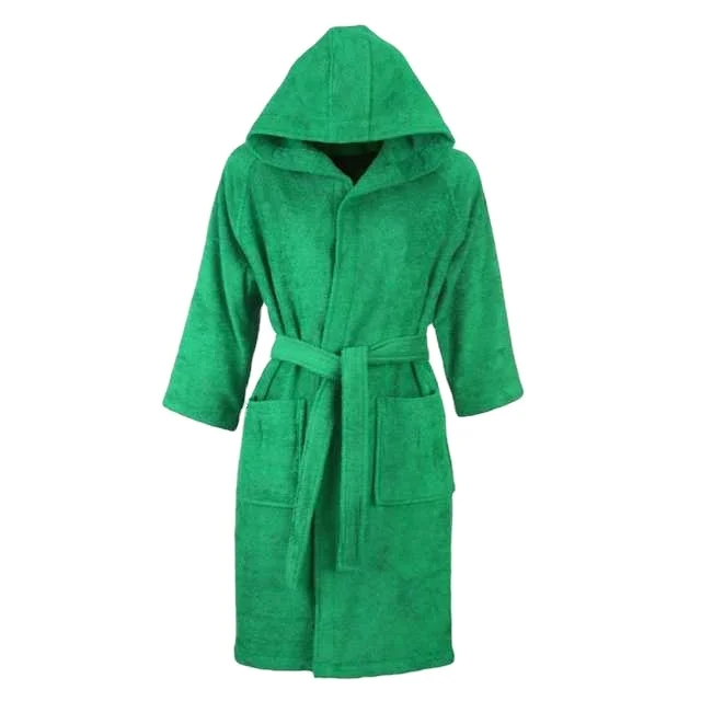 Wholesale Hooded Thermal 100% Cotton Hotel Sleepwear Bathrobes Men Women Sleeveless Fashion Sexy Knitted Fabric Couple
