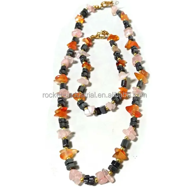 Hematite Necklace With Rose Quartz 