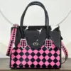 Dark Pink & Black Checkered