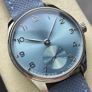 New Elegant Men's Luxury Business Mechanical Watch High-Quality Blue Dial Water-Resistant Hands Stainless Steel Automatic Watch