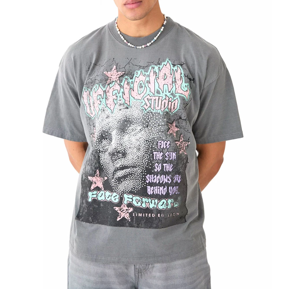 Custom Graphic Print DTF Acid Wash T Shirt New Design Short Sleeve T Shirt 100% Cotton Premium Quality For Streetwear For Unisex