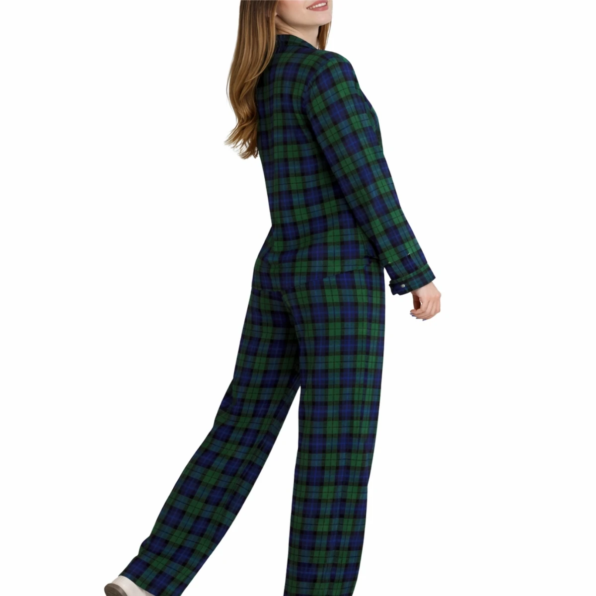 Women Plaid Pajama Set Long Sleeve Button Up Comfortable Nightwear Sleepwear Comfortable Fit Cozy Style Sleep Set for Men