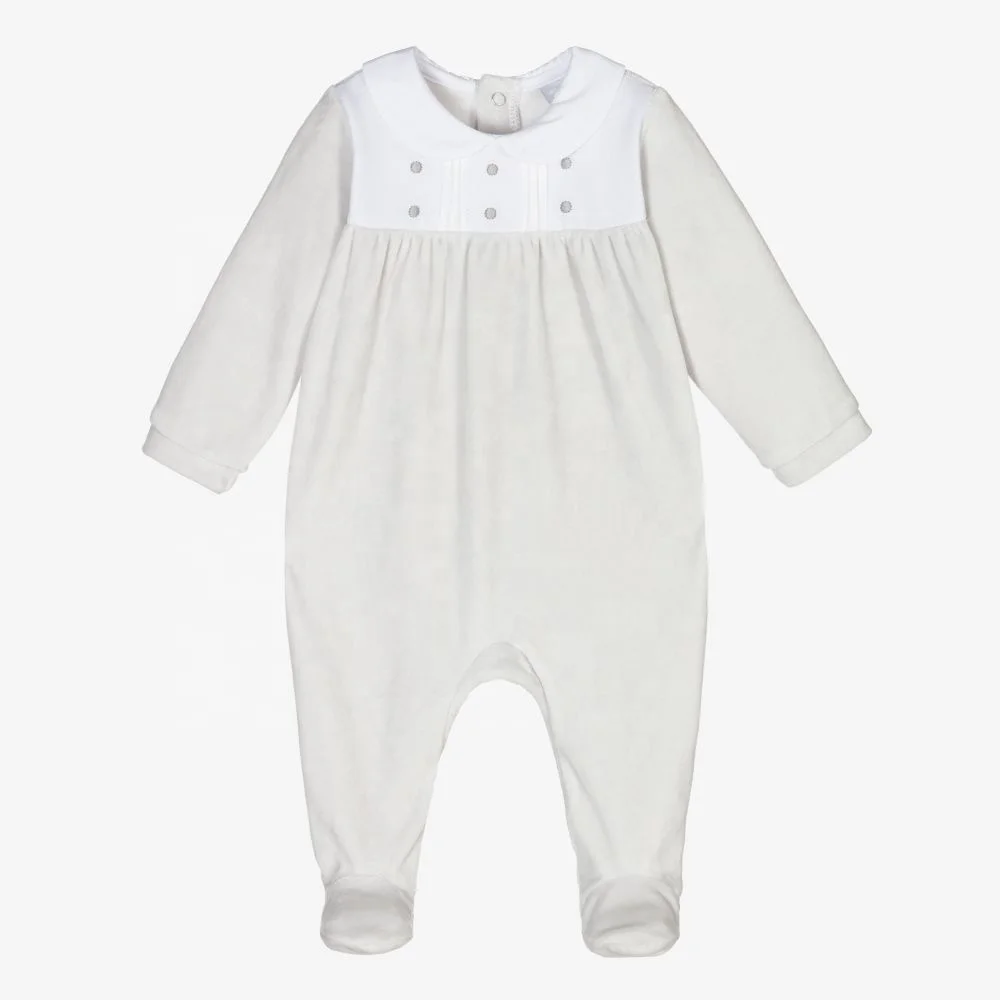 New Design White Cotton Collar Soft Bodysuits Baby Wholesale Clothes