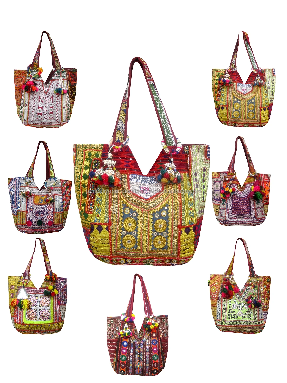 Assorted Cotton Banjara Gypsy Boho Tote Bag