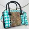 Teal & White Checkered
