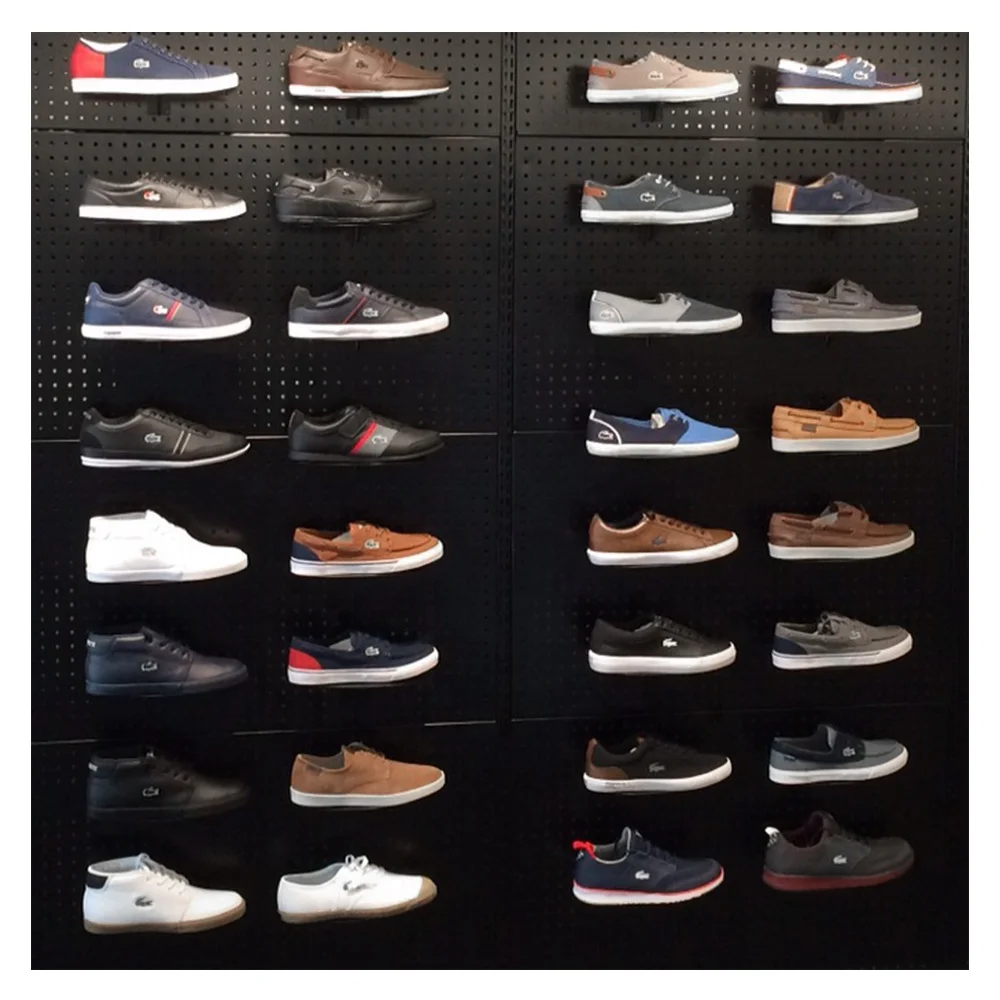 Newest Best Sell Pegboard Shoe Display Ideas Riser Shelf