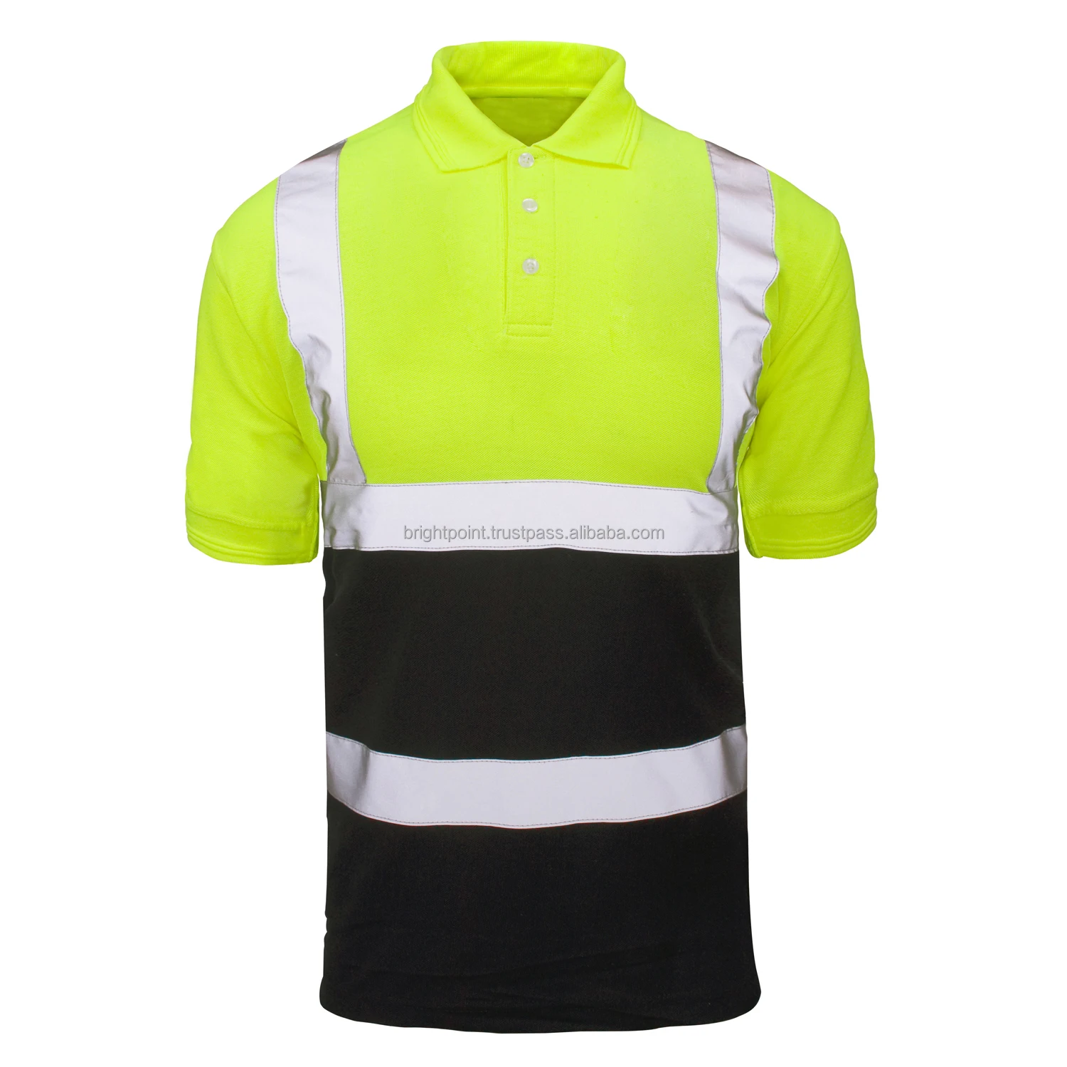 Long Sleeve Hi Vis Work Polo Shirts Men Full Road Safety Uniforms High ...
