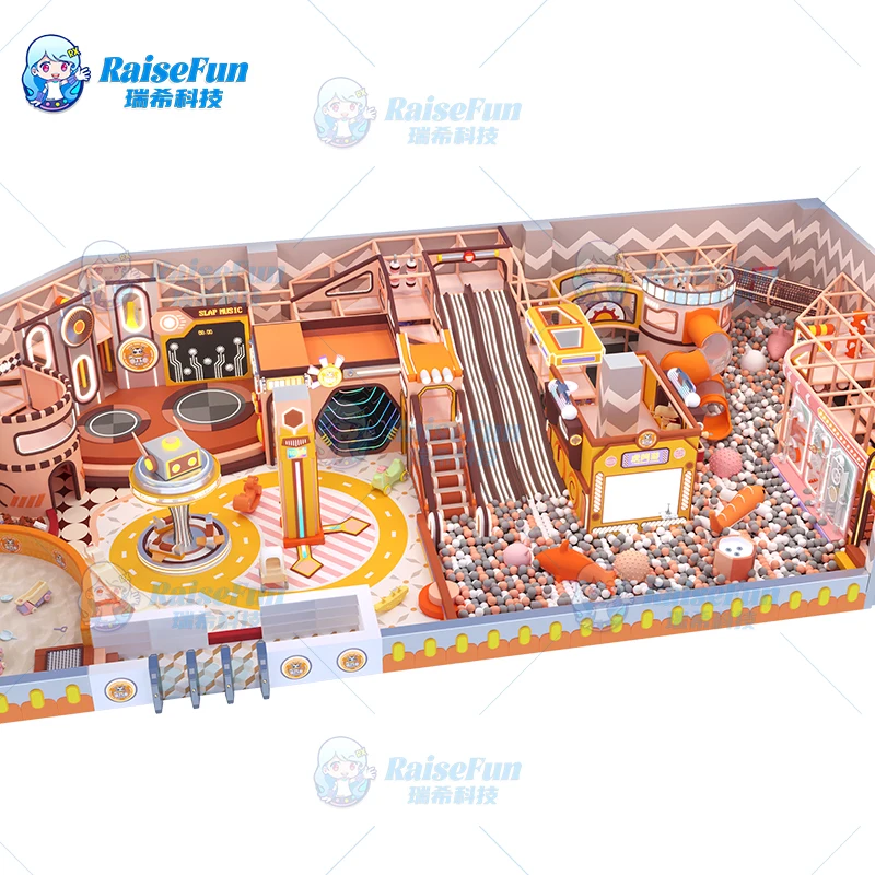 RaiseFun High Quality Steel & PVC Soft Playground Equipment for Kids-Indoor Use Shopping Mall Friendly