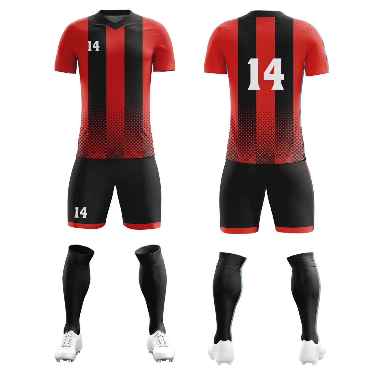 High Quality Custom Men's Soccer Jersey Lightweight 100% Polyester Vintage Retro Digital Print Mesh Stretch Customizable