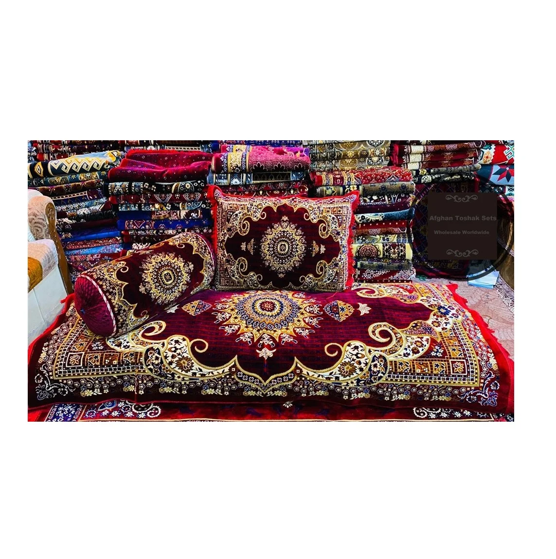 Afghan Toshak Style Cushion And Pillow Cover Set Toshak Afghani Arab