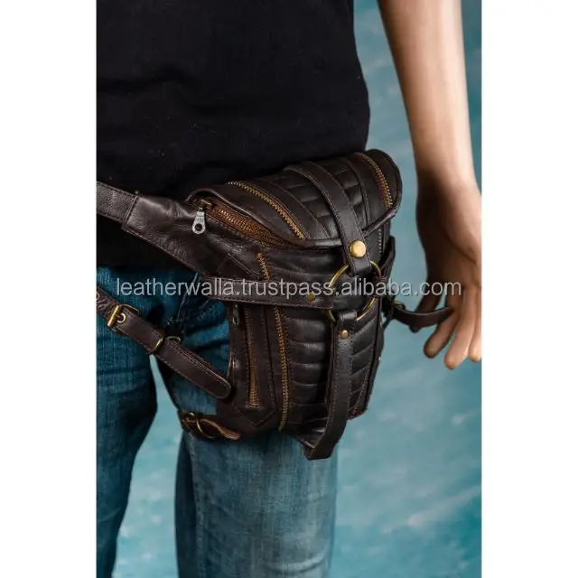 Lw Top Leather Handmade High Quality Leather Waist Pack Fanny Pack Hip