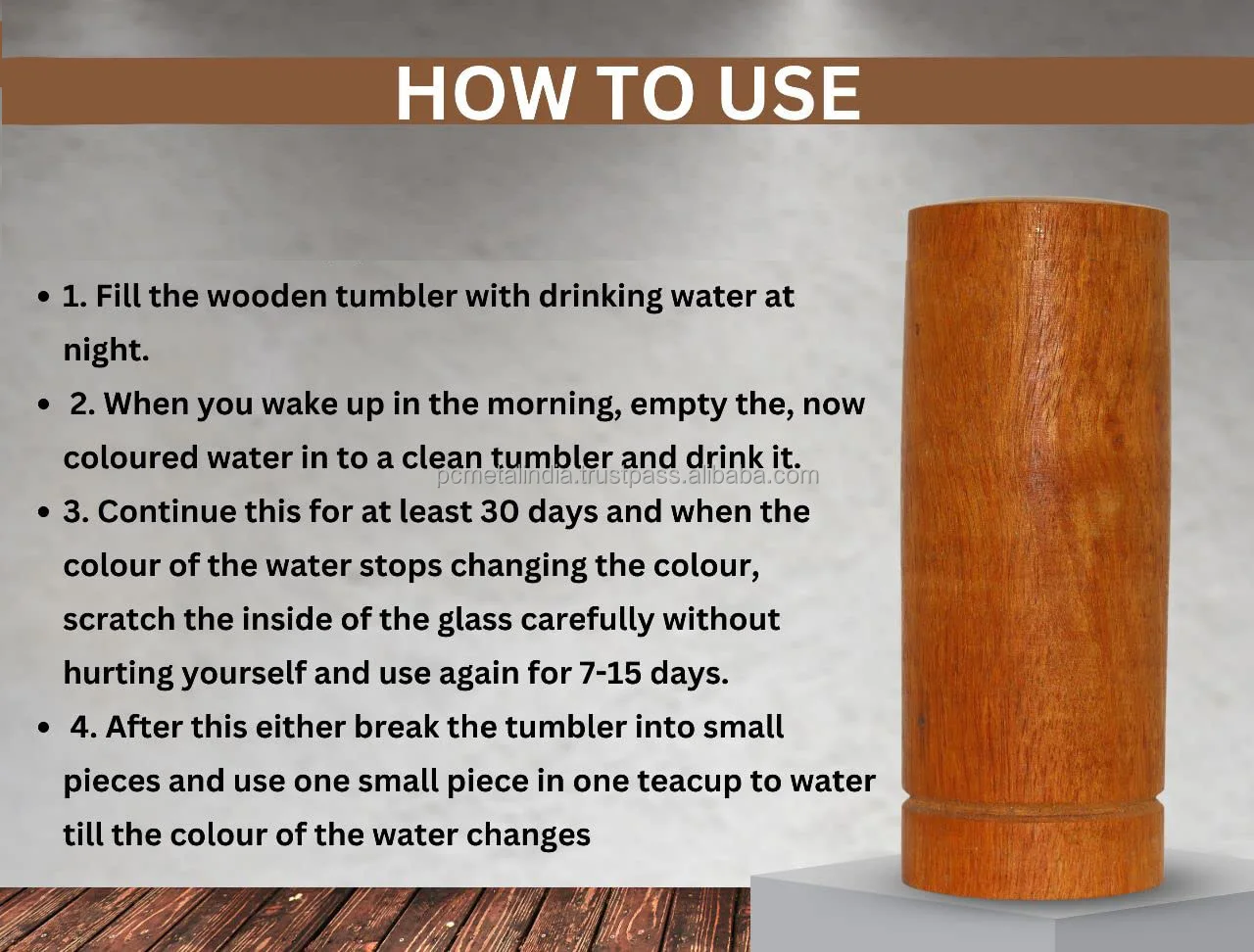 Herbal Tumbler Ayurvadic Jamun Wood Glass Diabetes Sugar Glass/jamun