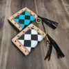 Turquoise & Black checkered