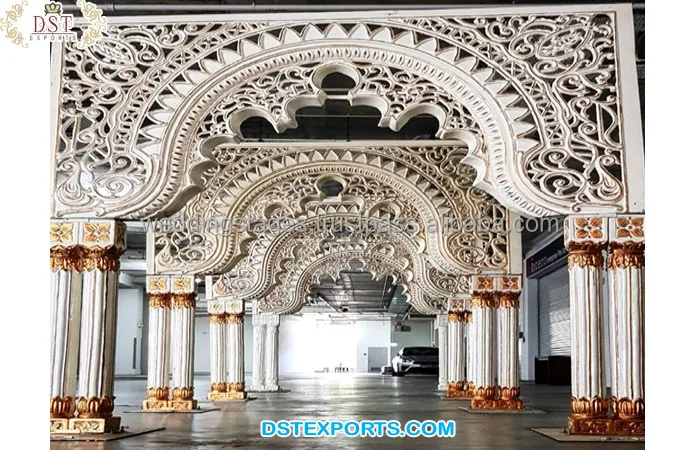 Trending Gold Metal Stands for Welcome Gate Reception Night Metal Stand Welcome Gate Welcome Gate Metal Arches for Wedding