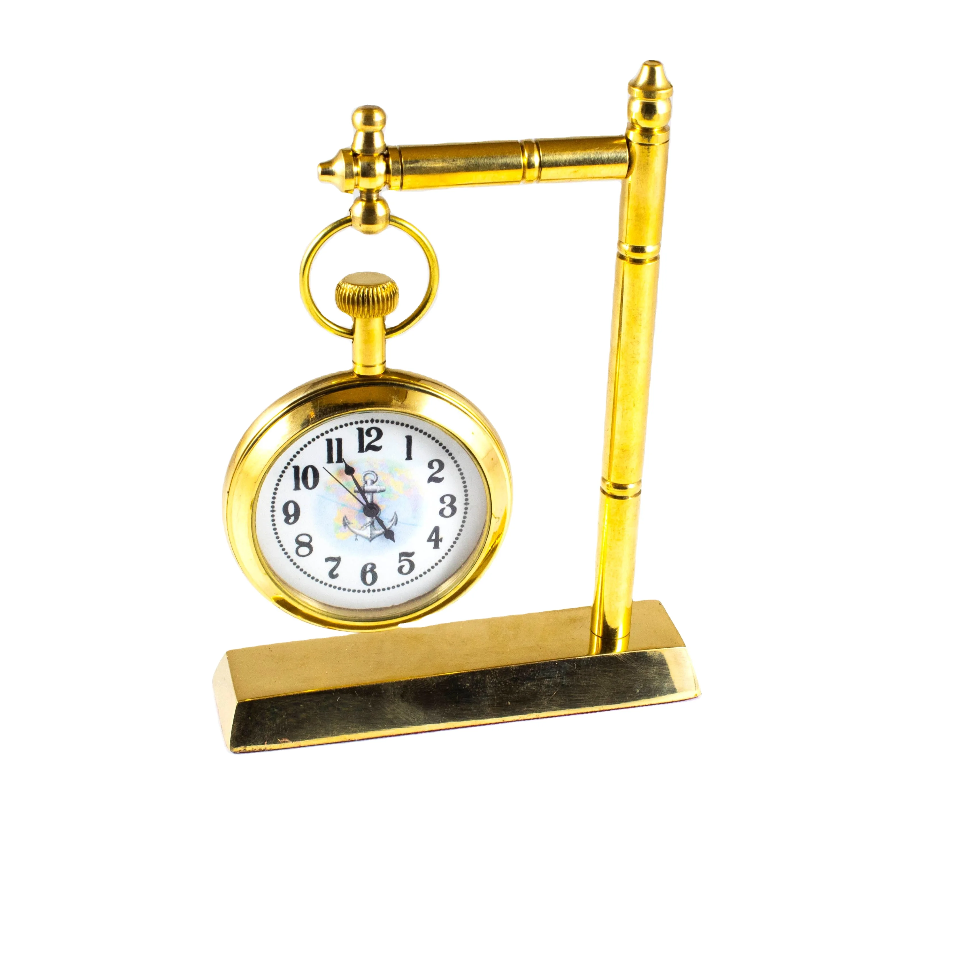 Brass Nautical Paper Weight - Analogue Desk Clock Gift