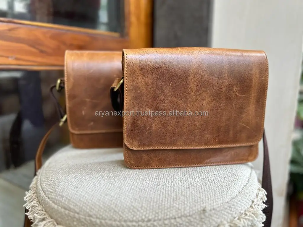 Real Handmade Full Grain Genuine Crunch Leather Handbag Stylish Women