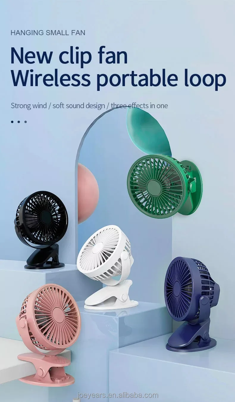 Newest Mini Desktop Fan, Portable, USB, 1200mAh, Cordless - detail 2
