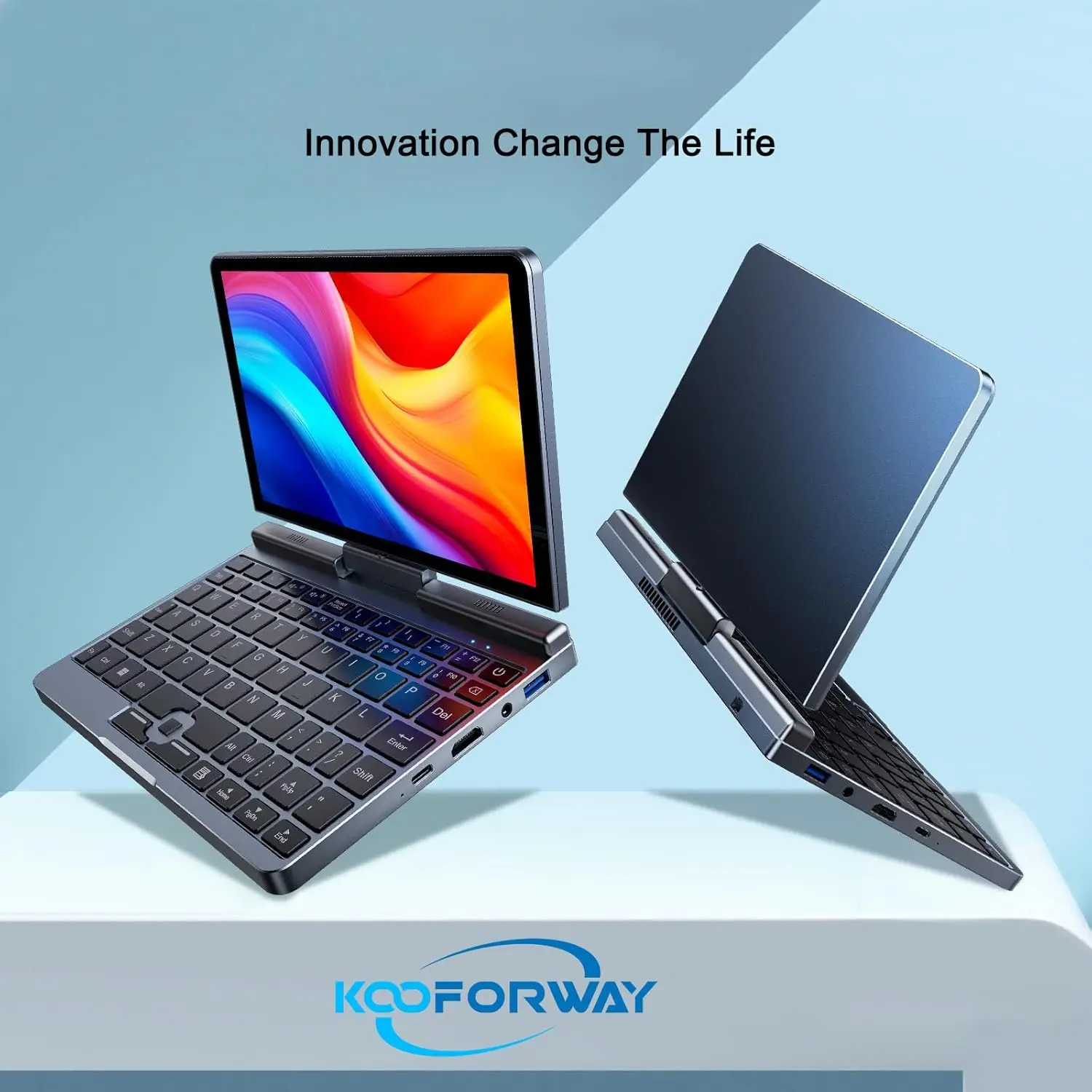 KOO FORWAY Mini Laptop 8 inch HD Touchscreen Portable, Win 11 Pro