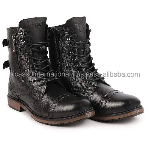 Leading Exporter of Unique Design Custom Logo Shoes OEM High Quality 100% Genuine Leather Hiking Boot for Men from India