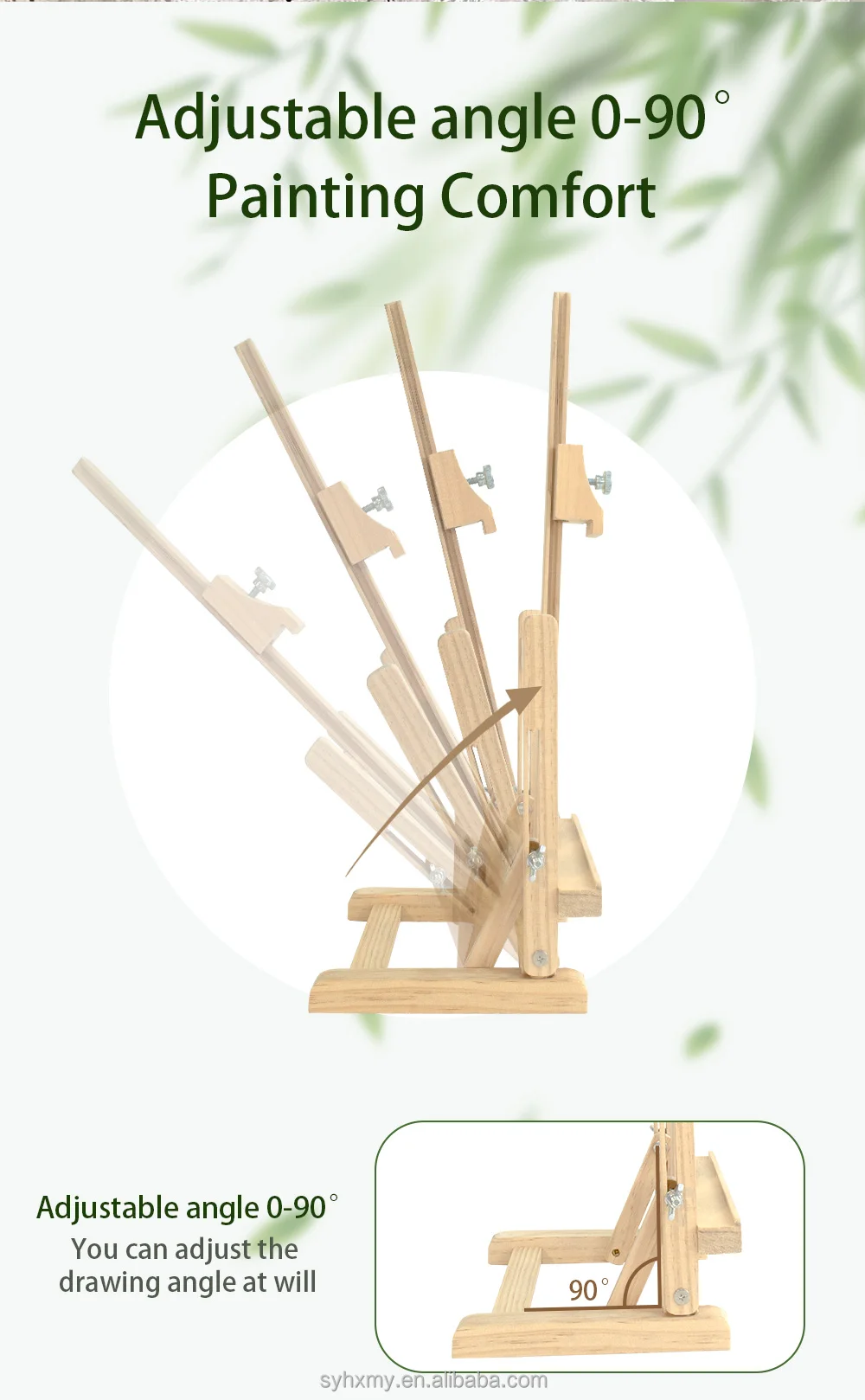 Pine Wooden Mini Easel Adjustable Portable Desktop Easel For Kids Adult Artist Painting Art