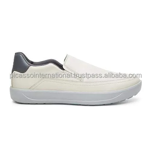 Superior Quality Classic Design Comfort Fashion Walking Flexible Business Work White Color Genuine Leather Loafer Shoes