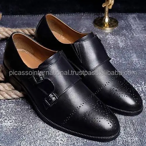 Latest Stock Arrival of Excellent Quality Luxurious Design Casual Wear Men's Shoes Genuine Leather Monk Formal Boots for Sale