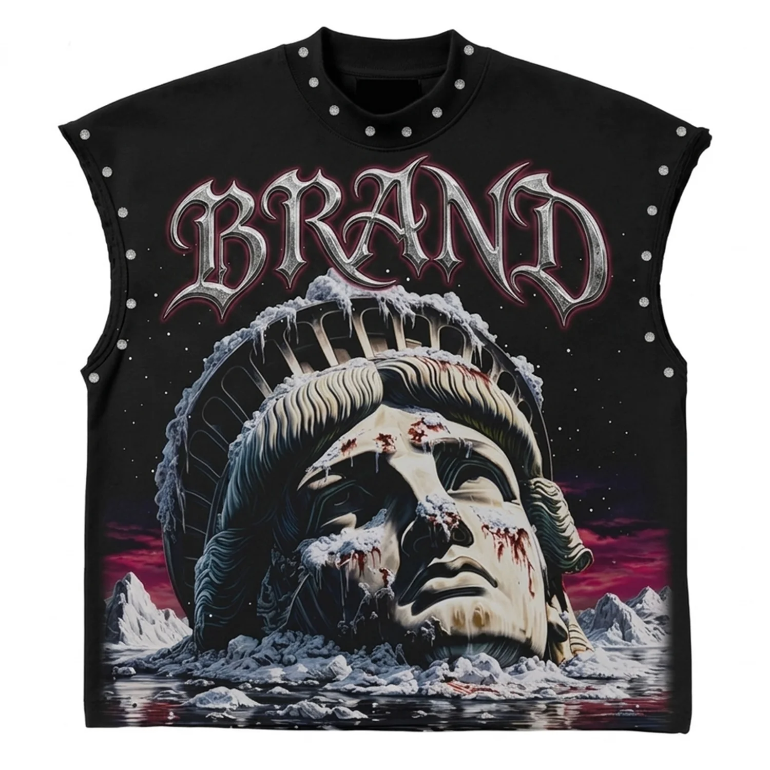 Ibex Custom Rhinestone Graphic Print Tank Top 100% Cotton Soft Breathable Black Jersey Custom Logo printed Tank Top For Unisex