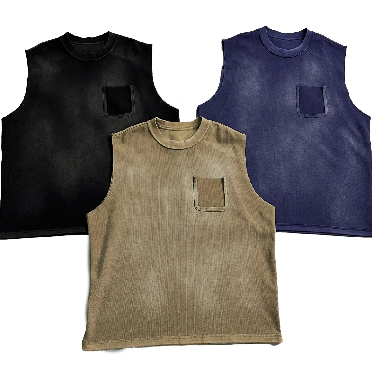Glory Custom Sun Fade Oversized Tank Top With Front Pocket Premium Quality Tank Top For Streetwear For Unisex