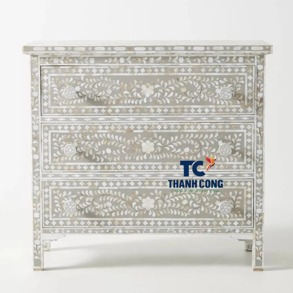 Лучшая роскошная мебель для шкафа: перламутровая Инкрустация с тремя ящиками элегантное мастерство вневременного дизайна интерьера.