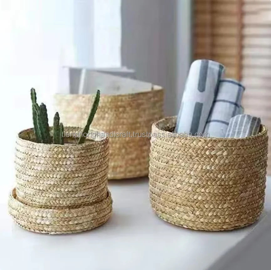 Homeware Crafts Round Shape Water Hyacinth Basket Natural Straw Storage Wholesale Buy Home