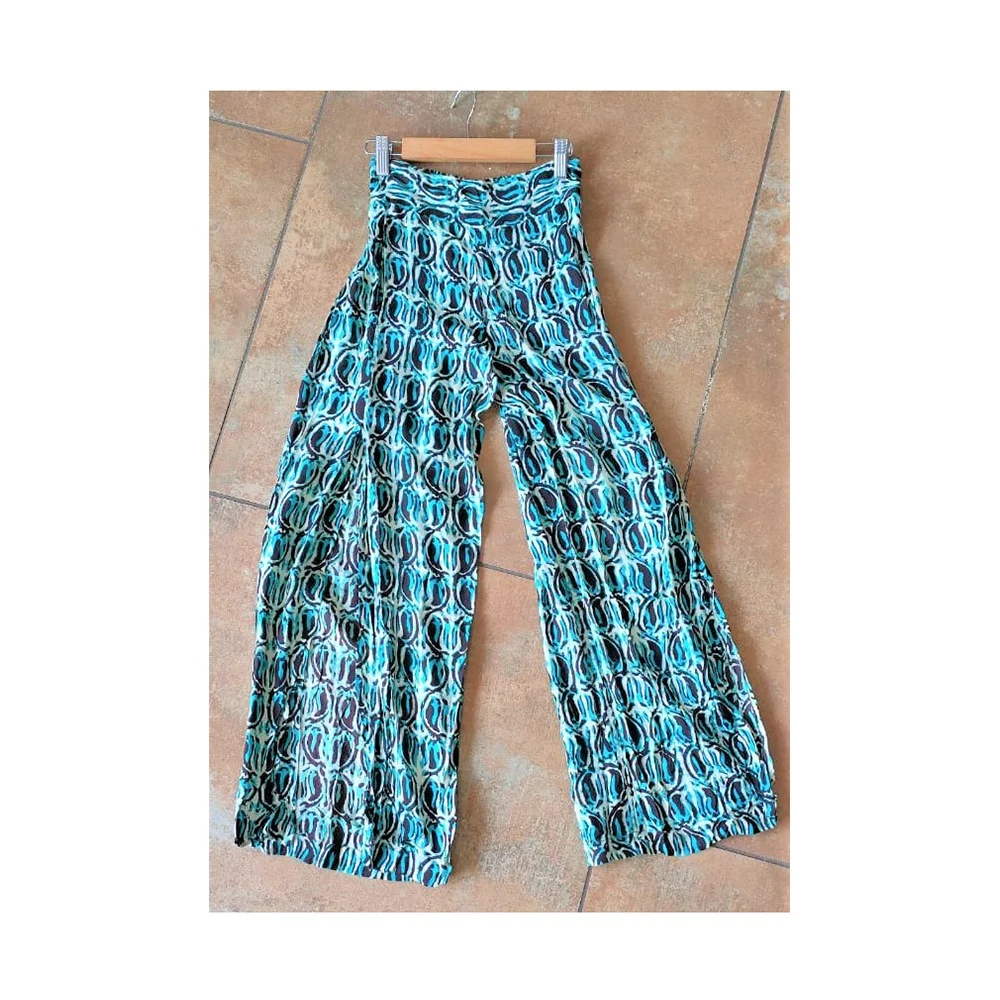Cutoutdetail patterned trousers  BlackGreen patterned  Ladies  HM IN