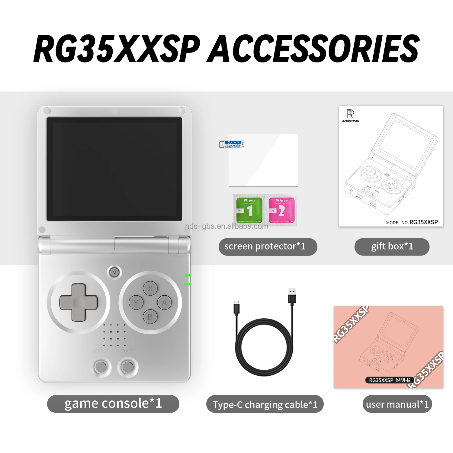 【未使用に近い】Anbernic RG35XXSP シルバー 64GB 贅沢品 RG35XXSP Anbernic シルバー ほぼ未使用 64gb その他