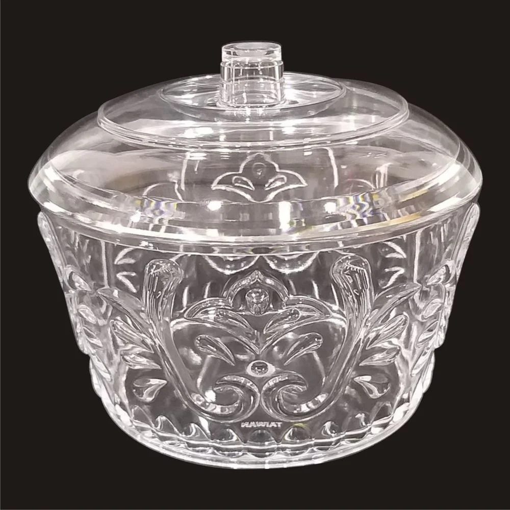 Snack Server with Lid for Office Desk Coffee Table 21.74 FL Ounces Candy Buffet Acrylic Clear Candy Bowl Clear, Sphere 