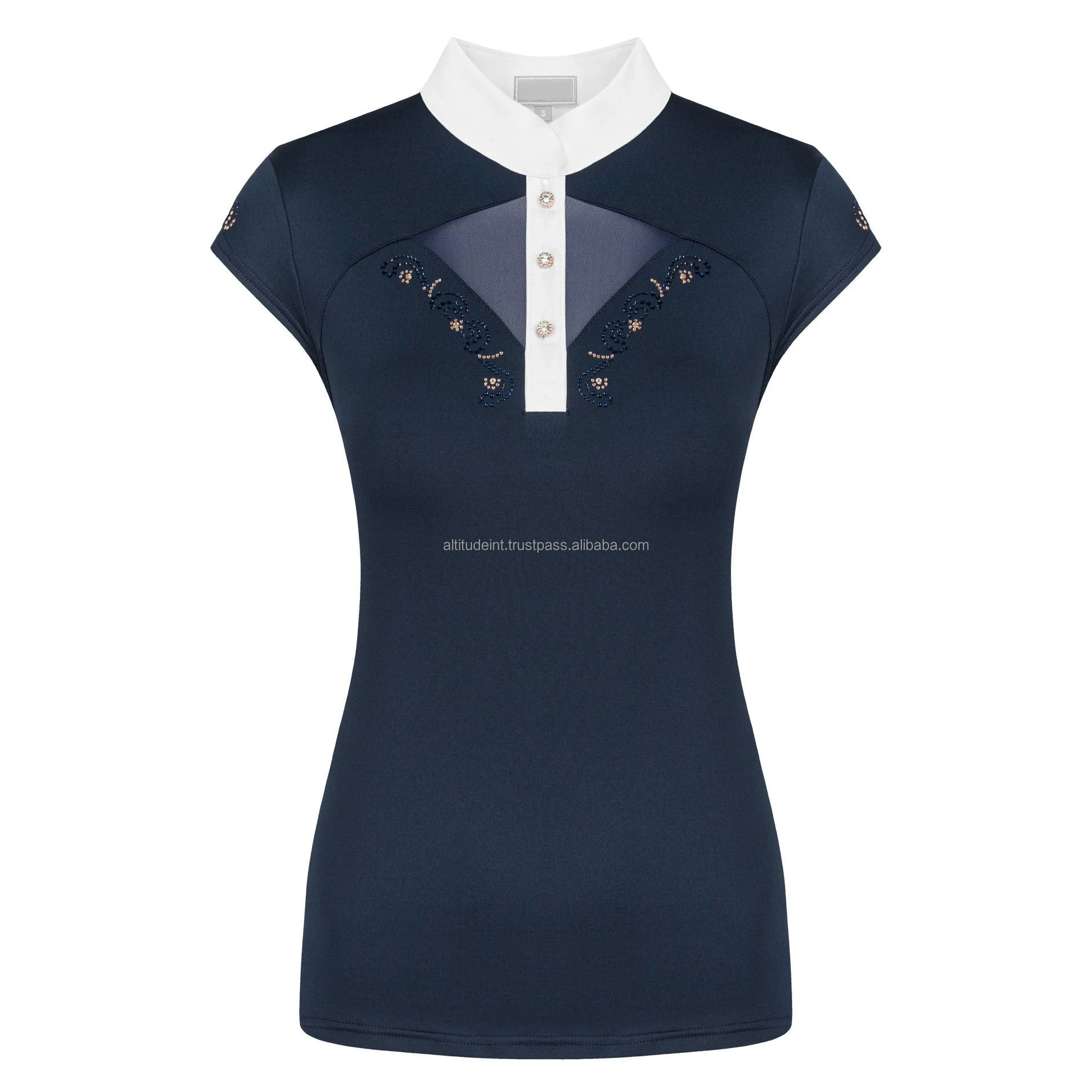 New 2023 Design Women Equestrian Sleeveless Horse Riding Lace Shirt