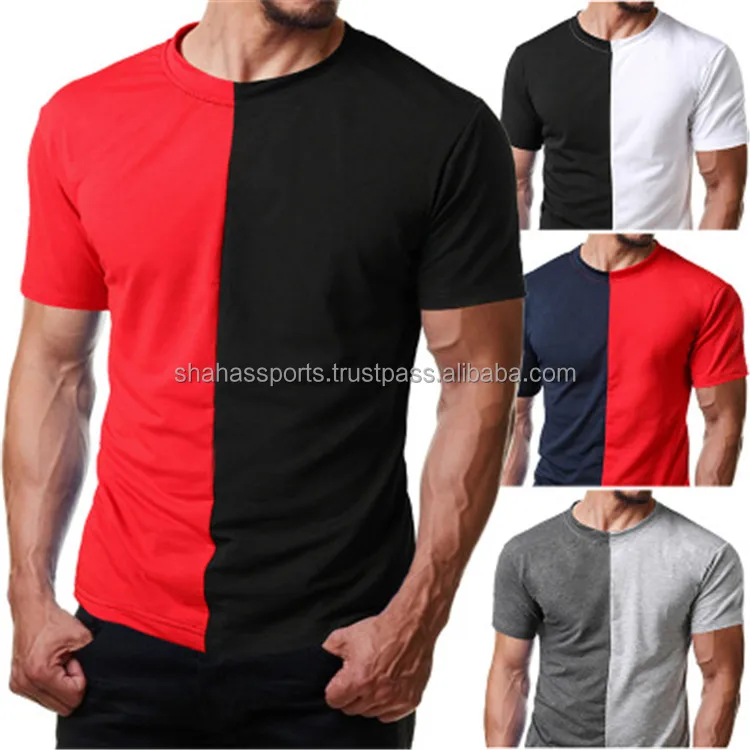 Wholesale High Quality Contrast Splice Blank Half Black White Fashion Men Patchwork Streetwear T Shirts Buy Blank Bamboo T Shirt Lagos T Shirt Snoopy T Shirts Product On Alibaba Com