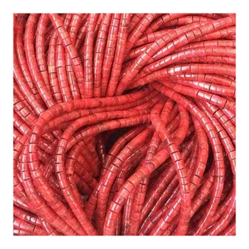 Coral heishi beads - red coral heishi beads make wholesale