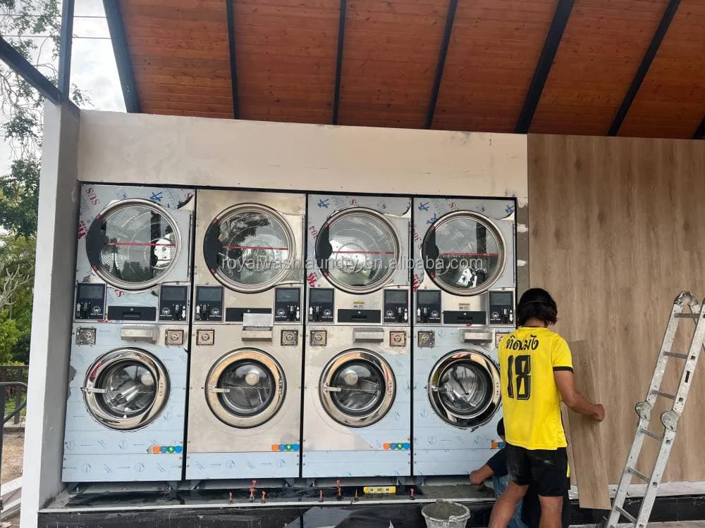Самая продаваемая Коммерческая Прачечная стиральная машина стек сушилка для монет работает с сушилкой самообслуживания прачечная