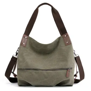 Wholesale Fashion Women Canvas Handbag Large Capycity Messenger Bags Sac Cabas Toile Casual Lined Canvas Zipper Bag
