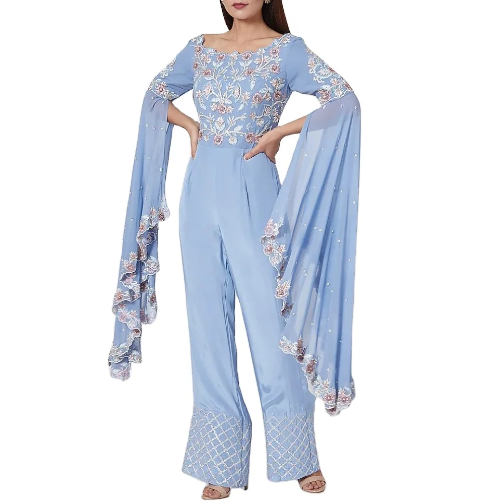 Bell Sleeves And Cutdana Embroidery 