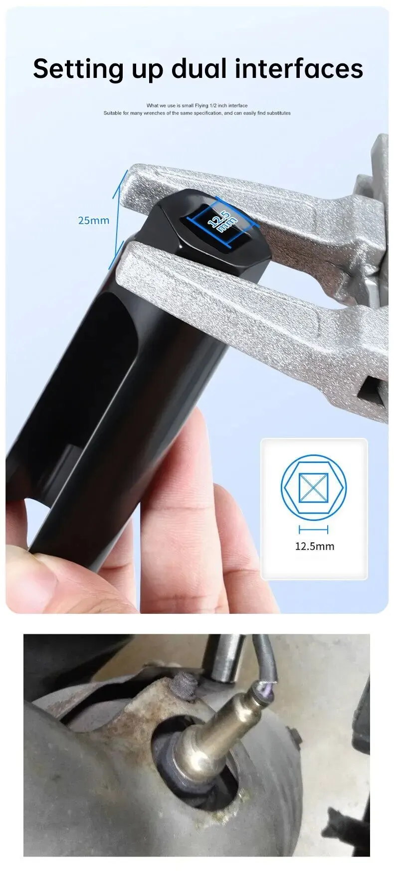 Chromoly Steel Car Oxygen Sensor Sleeve Removal Wrench Tool Oxygen