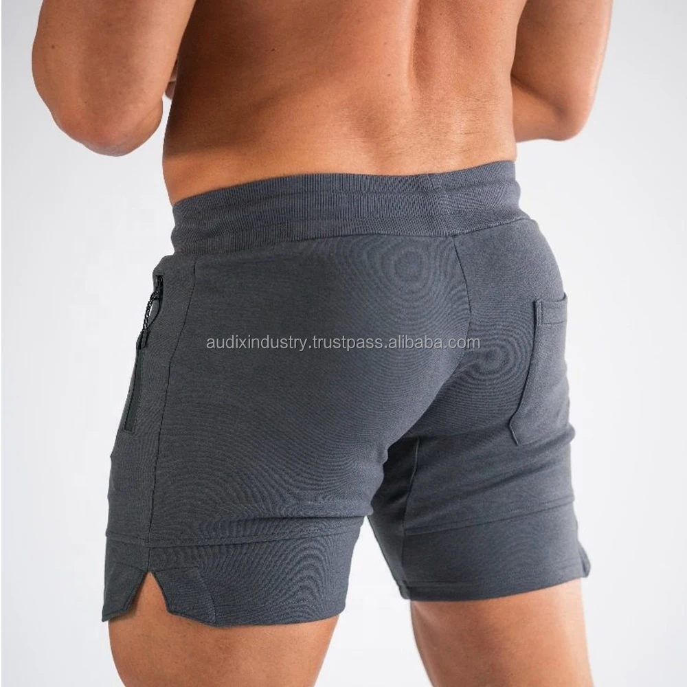 Men's Custom Athletic Gym Shorts With Side Slits And Back Pocket Casual