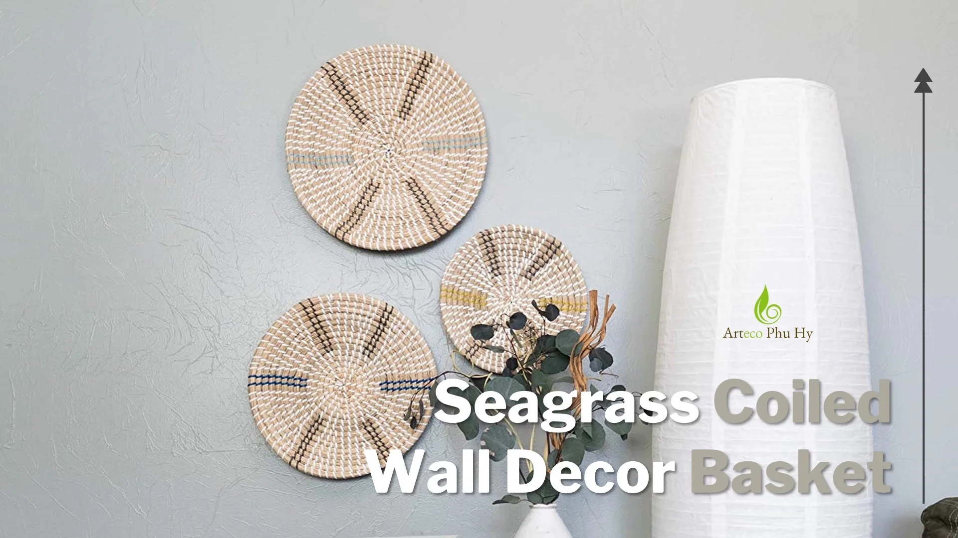 Seagrass Woven Wall Hangings Baskets With Hook Home Decoration Behind