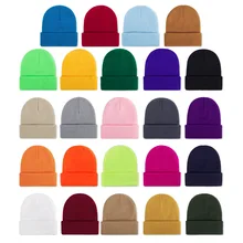 Wholesale Unisex Soft Beanie Hat Custom Embroidery Logo Solid Color Knitted Warm Skull Cap Fashion Travel Outdoor Use
