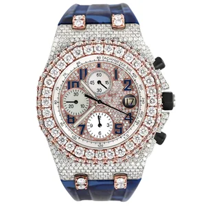 Presidential Square Stainless Steel Quartz Iced Moissanite Watch | Luxury VVS Skeleton Design | Fashion Sport Style | New |