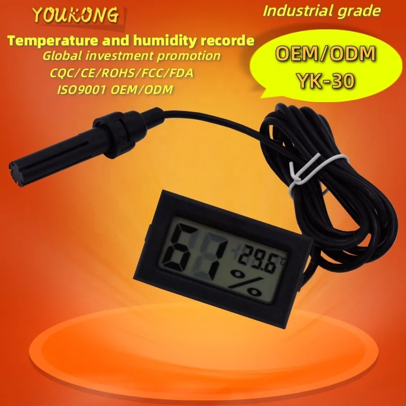 Reptile Thermometer Hygrometer Humidity Temperature Sensor Digital Gauge  For Reptile Tank Terrariums Incubator Industrial Instruments Display  Instrume