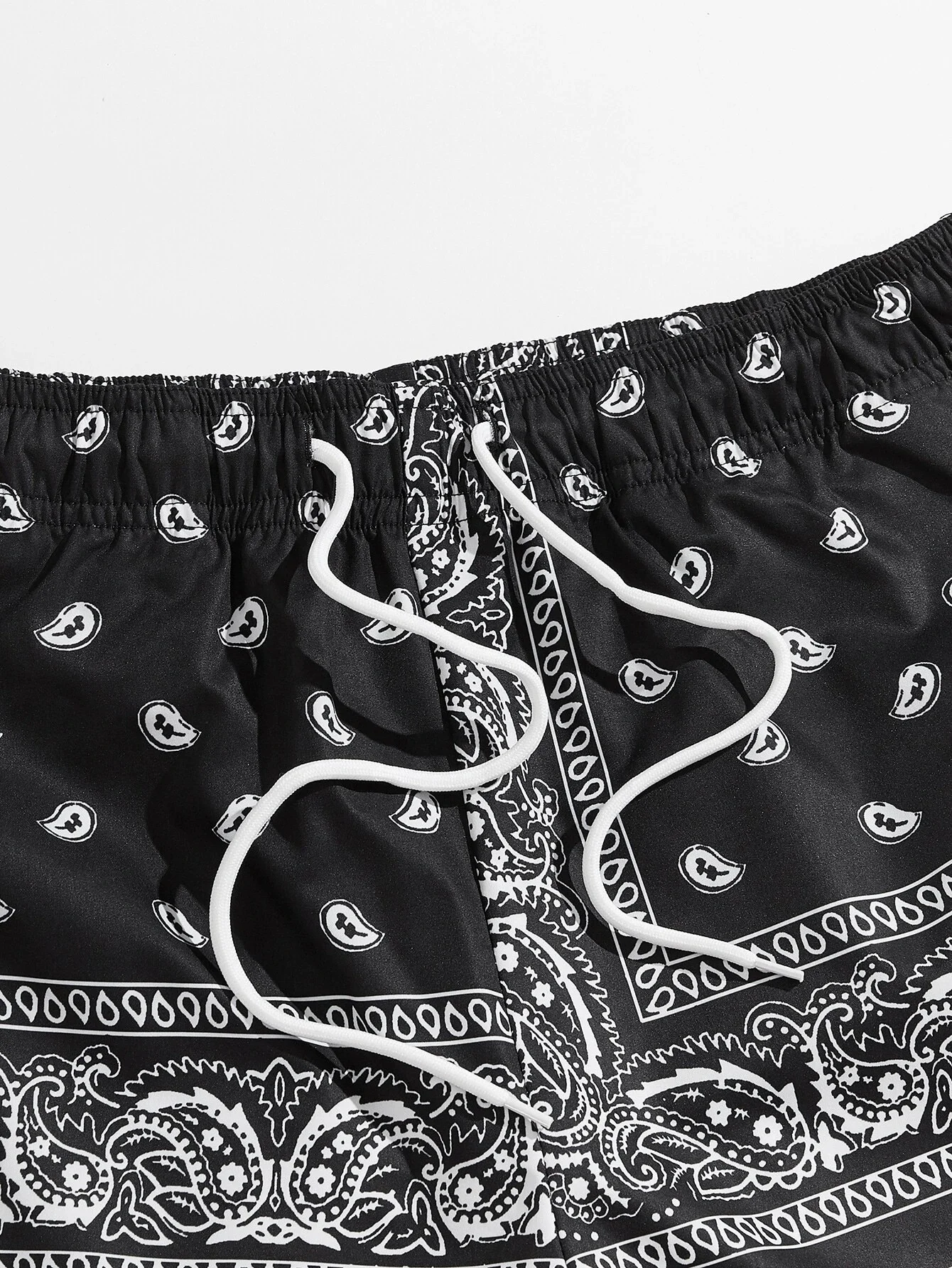 2024 Trending Custom Plus Size Double Layer Paisley Mesh 5 Inch Inseam Youth Basketball Bandana Print Men's Shorts