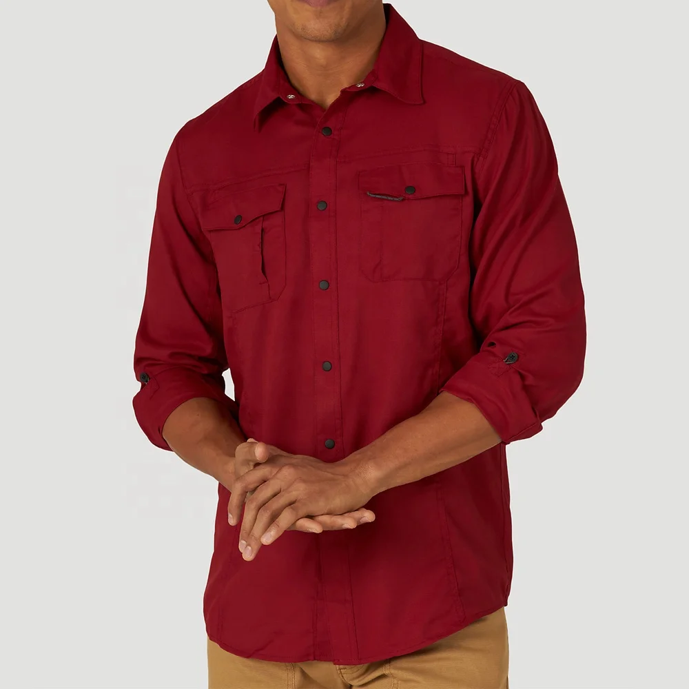 Men Long Sleeve Fishing Shirts Sun Protection Quick Dry Lightweight