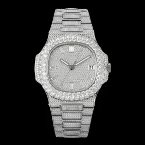 New High-end Luxury Custom Diamond-encrusted Moissanite Men's Mechanical Watch Classic Elegant Automatic Waterproof Brand Watch