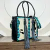 Turquoise & Black Checkered
