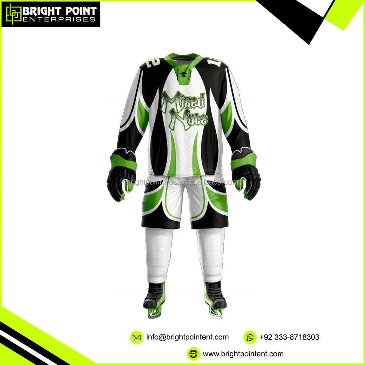 Sublimated Ice Hockey Uniforms 100 Polyester Team Jerseys And Shorts